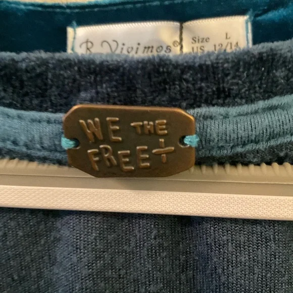 We The Free Teal Crushed Velvet Long Tunic L/XL - Picture 4 of 4